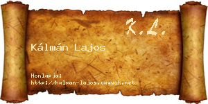 Kálmán Lajos névjegykártya